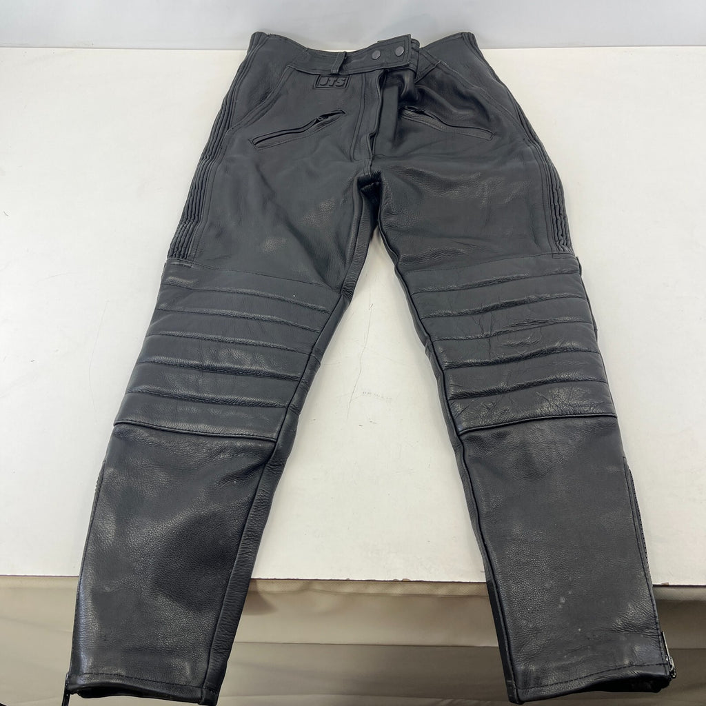 JTS Women's Leather Motorcycle Jeans Trousers Pants size UK 12 EU 36 Leg 26"