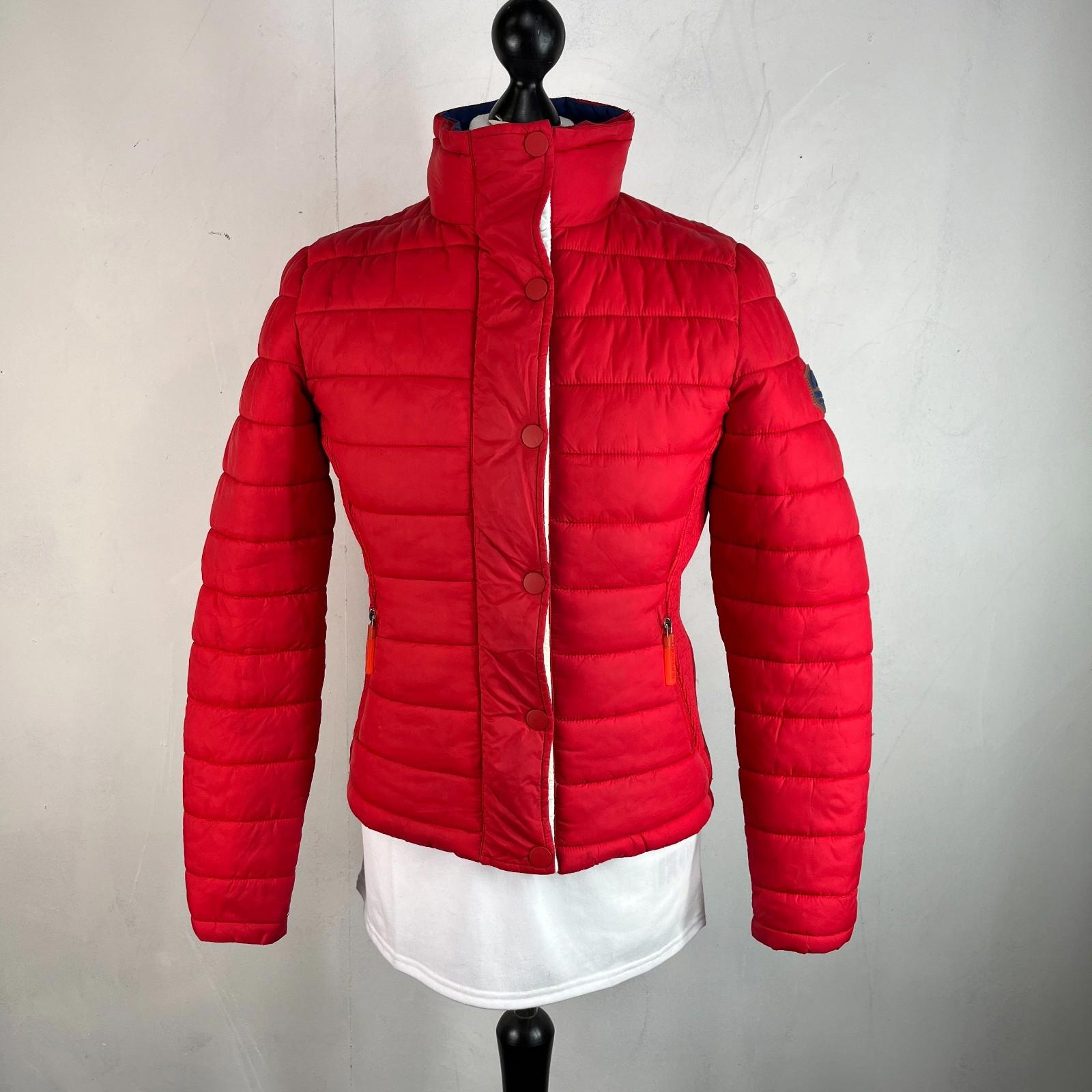 Superdry Original Fuji Jacket Coat Women’s size 14 Quilted Red Warm Ladies