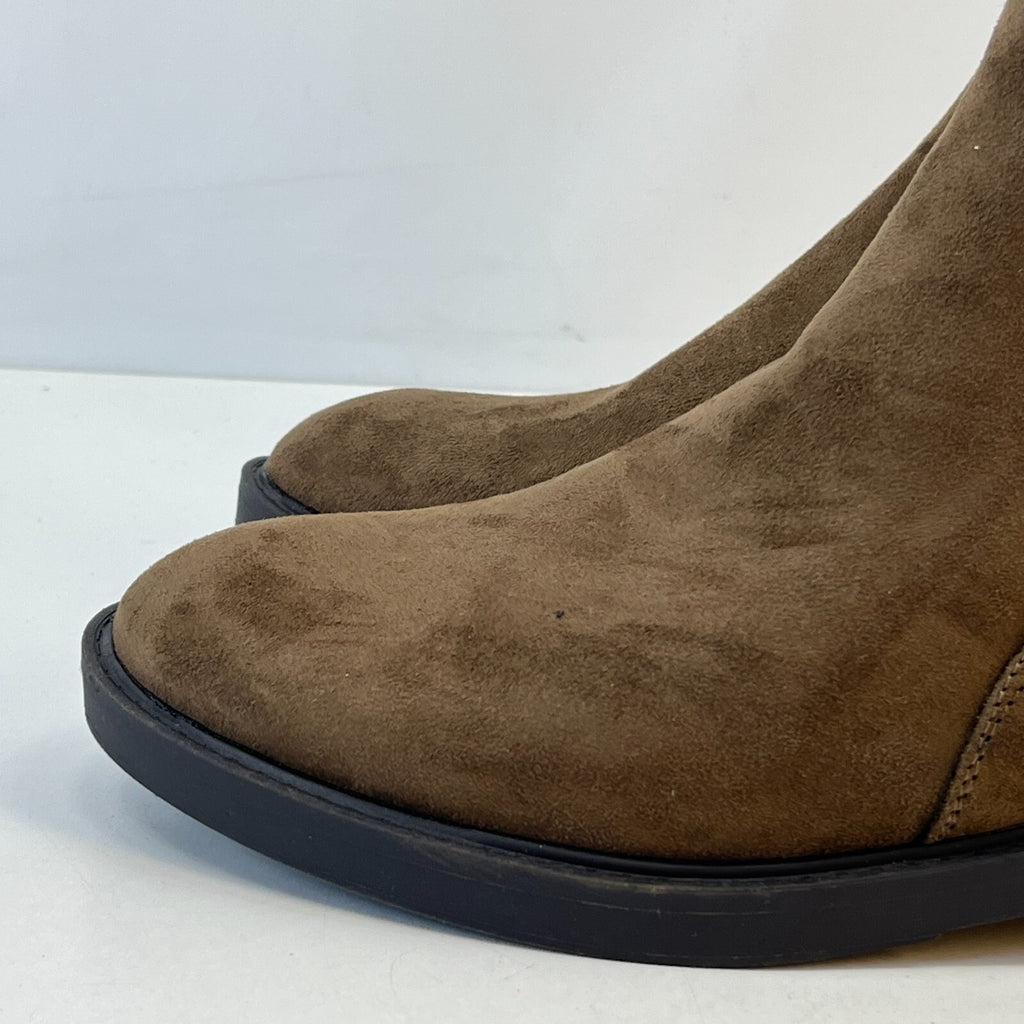 M&S Women’s Vegan Faux Suede Almond Toe Ankle Chelsea Boots Brown UK 5 EU 38
