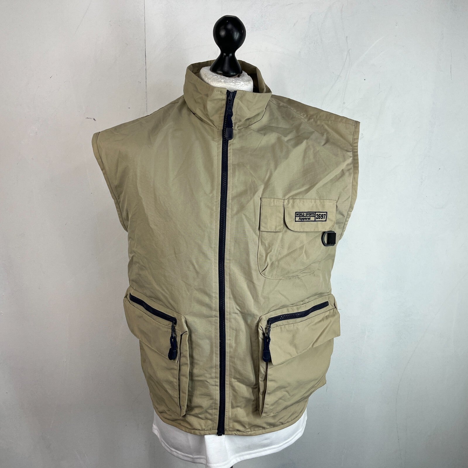Hummel Hybrid Utility Vest Cargo Gilet Sleeveless Jacket size L Beige