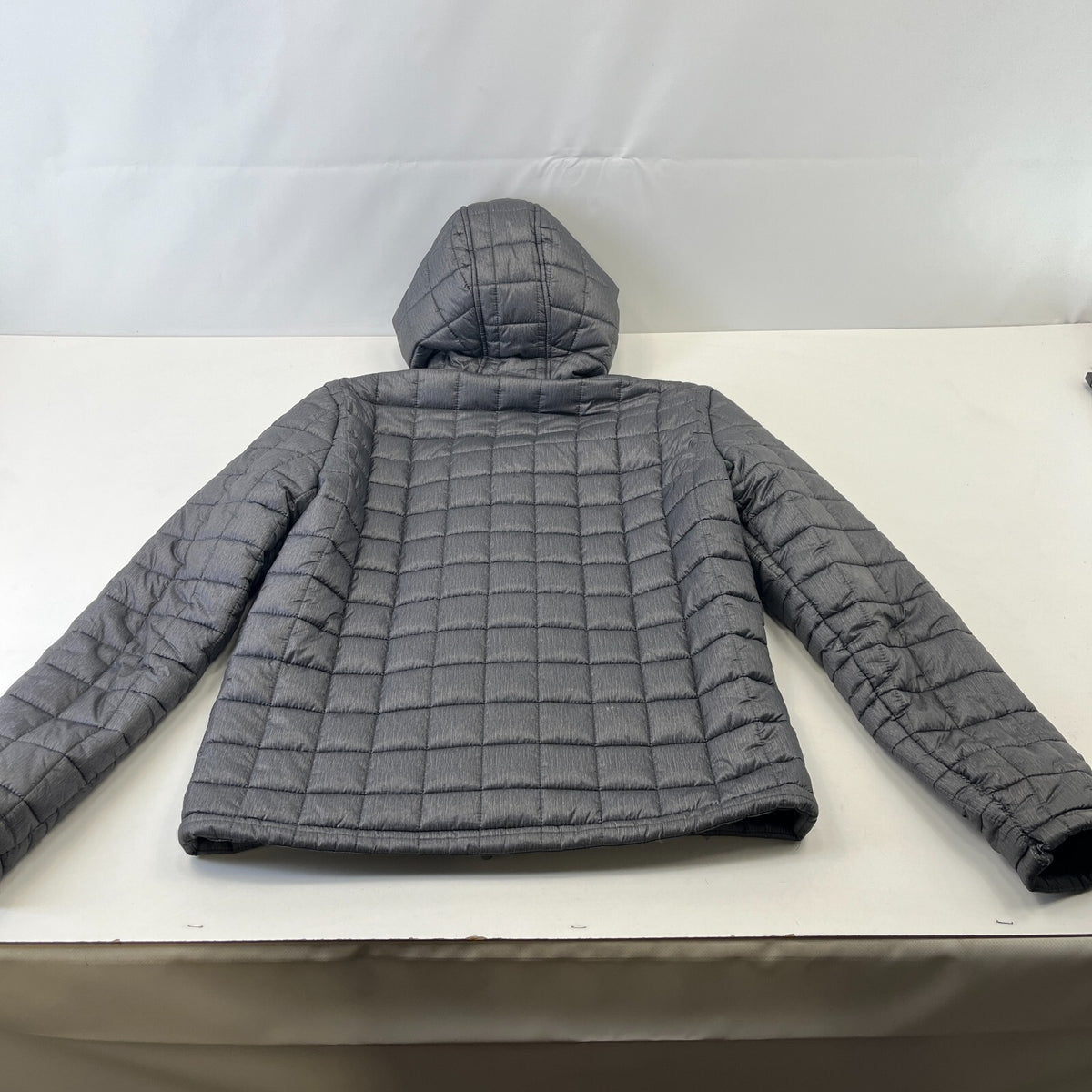 SuperDry Original Fuji Jacket UK size Large Grey Quilted Coat with Hood in Grey