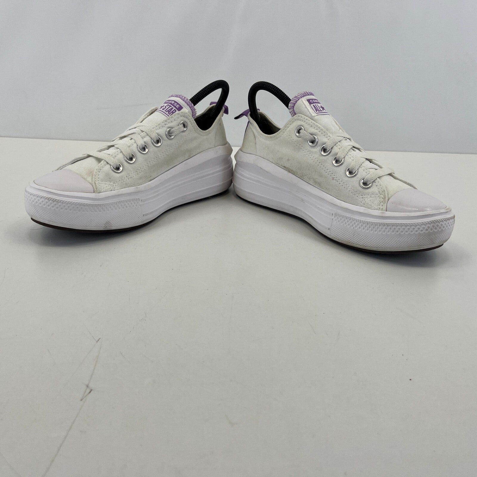 Converse All Star Platform Womens Trainers White & Purple size UK 5 EU 38