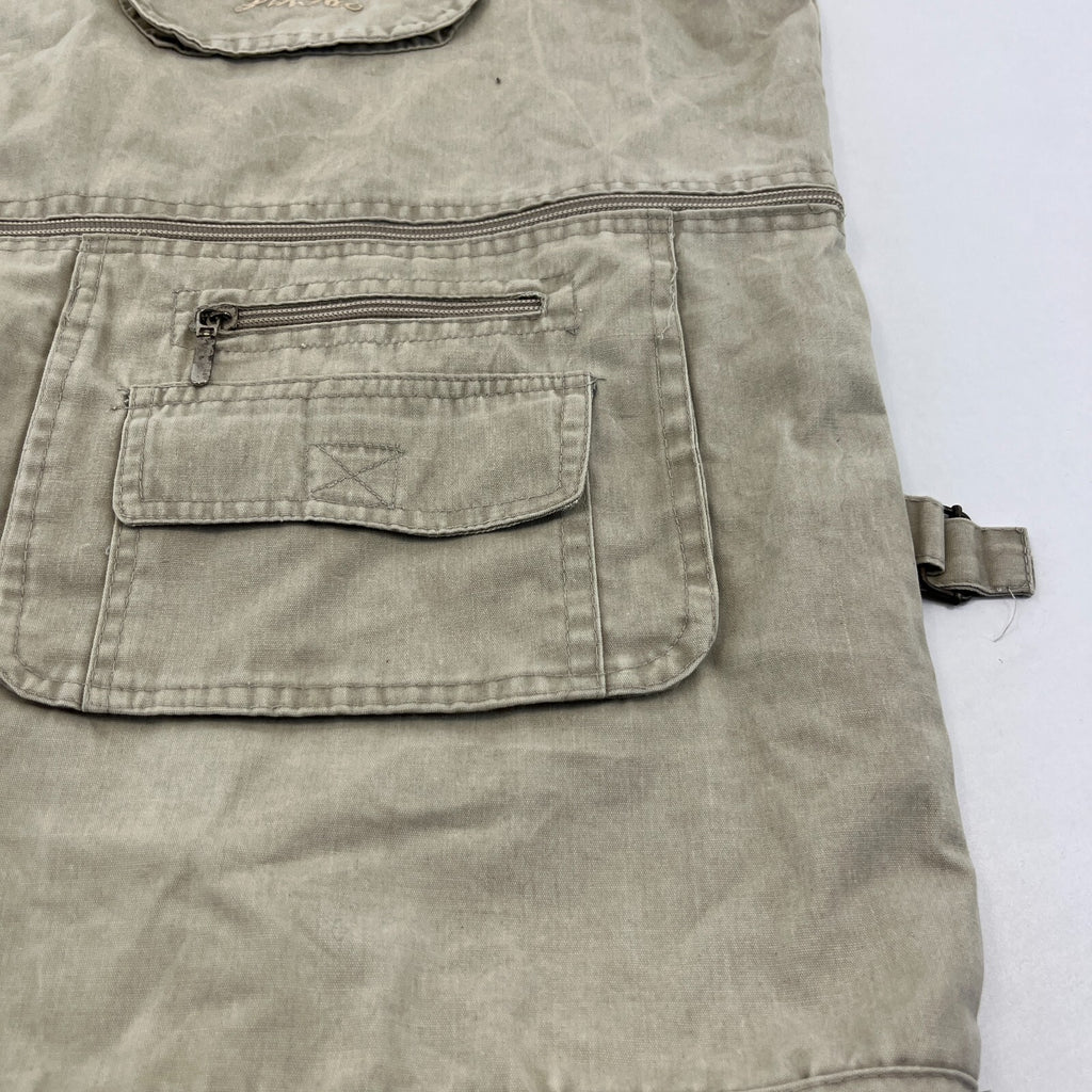 Vintage Utility Vest Cargo Tactical Techwear Khaki Beige Men’s size 2XL