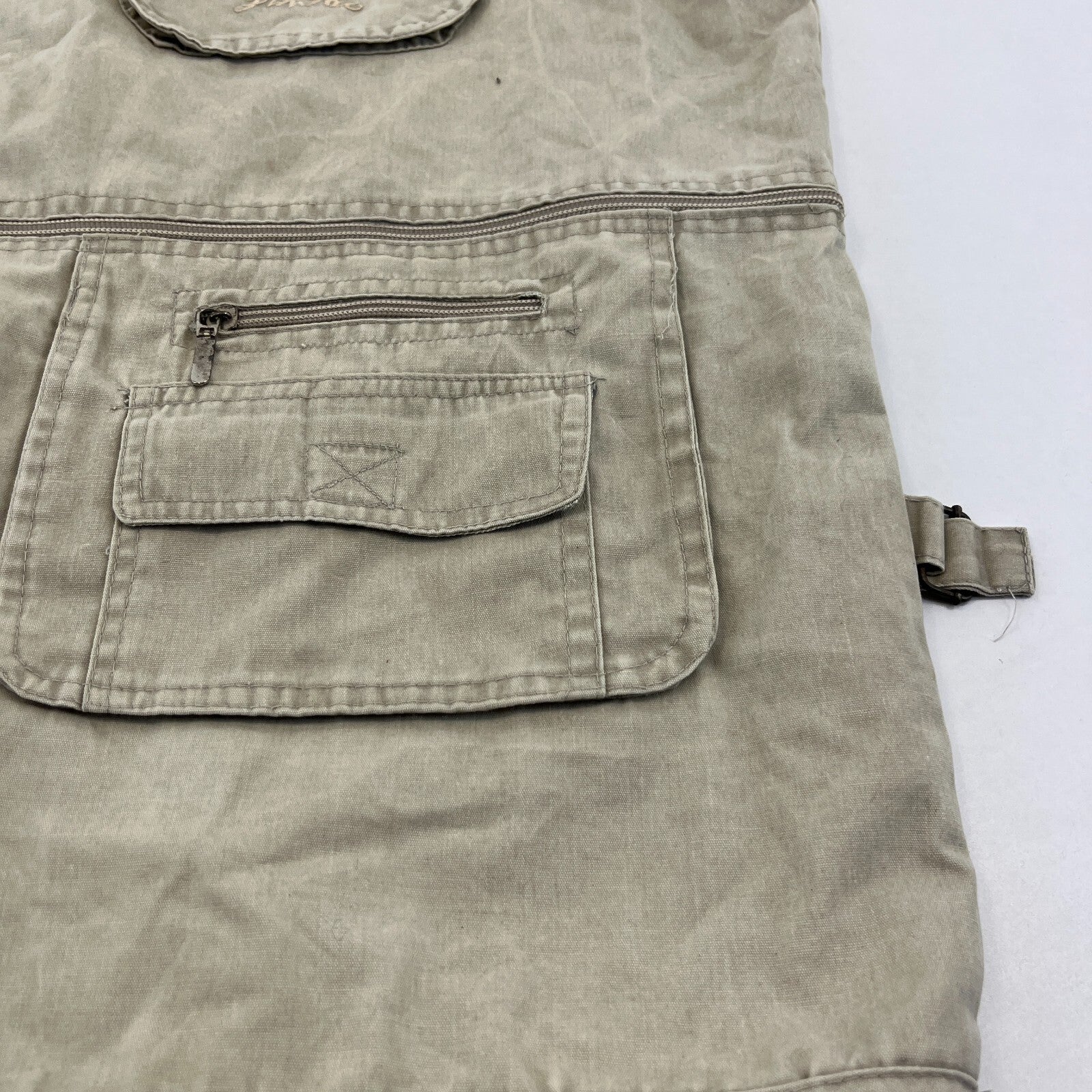 Vintage Utility Vest Cargo Tactical Techwear Khaki Beige Men’s size 2XL