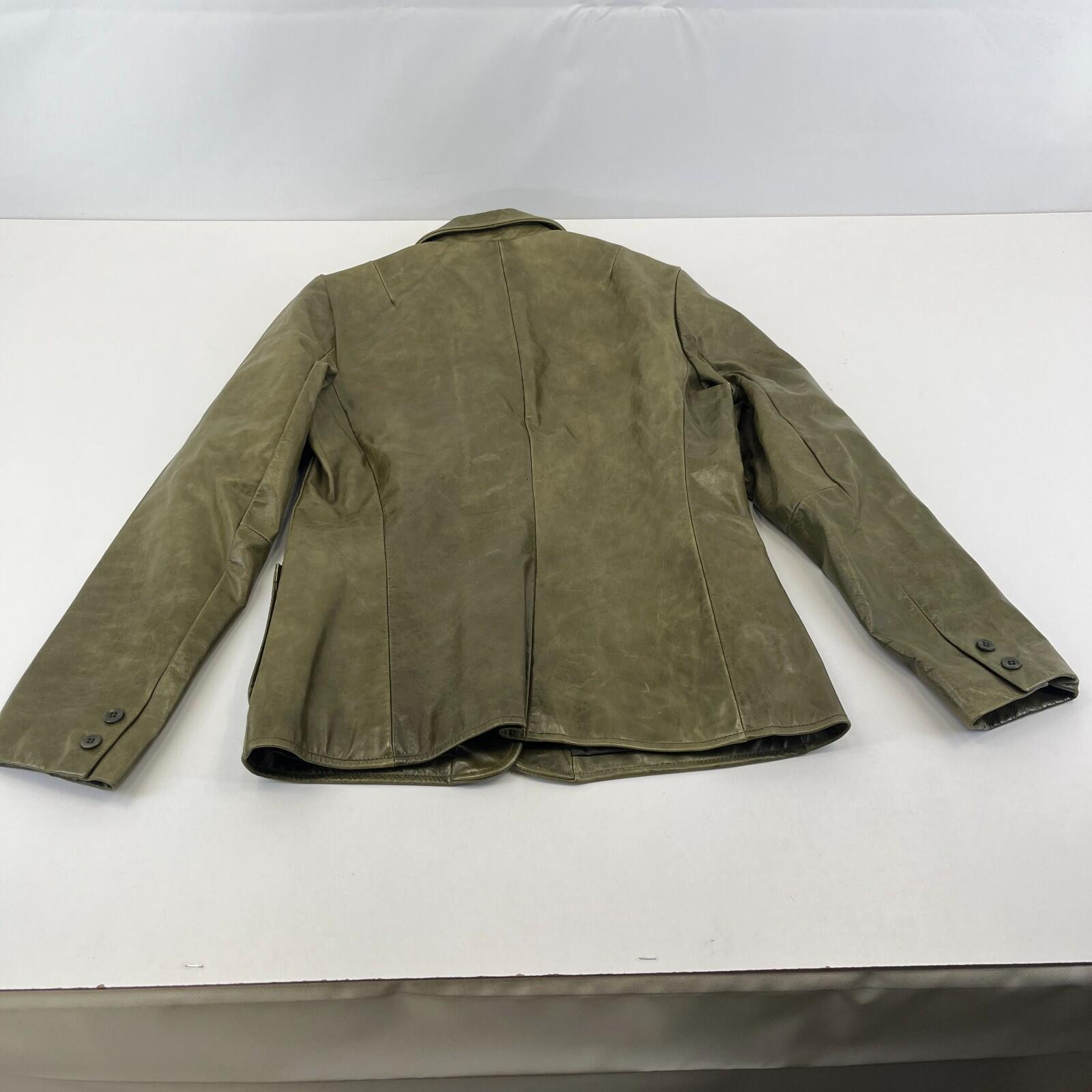 Gap Distressed Look Leather Jacket in Green size XS Women's Vintage