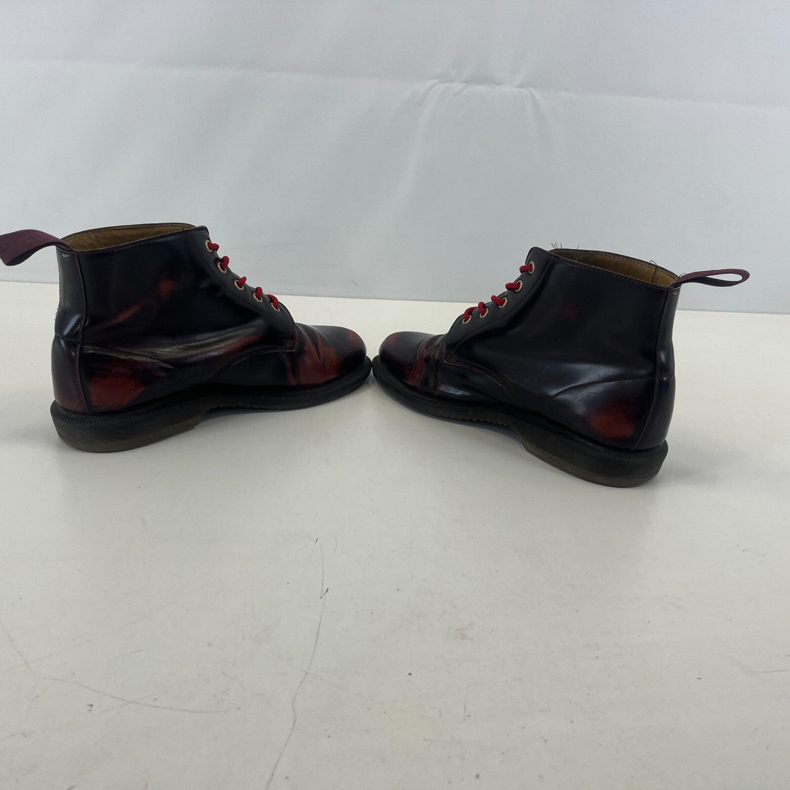 Dr Martens Emmeline Ankle Boots Cherry Red Oxblood Leather Lace Up UK size 7