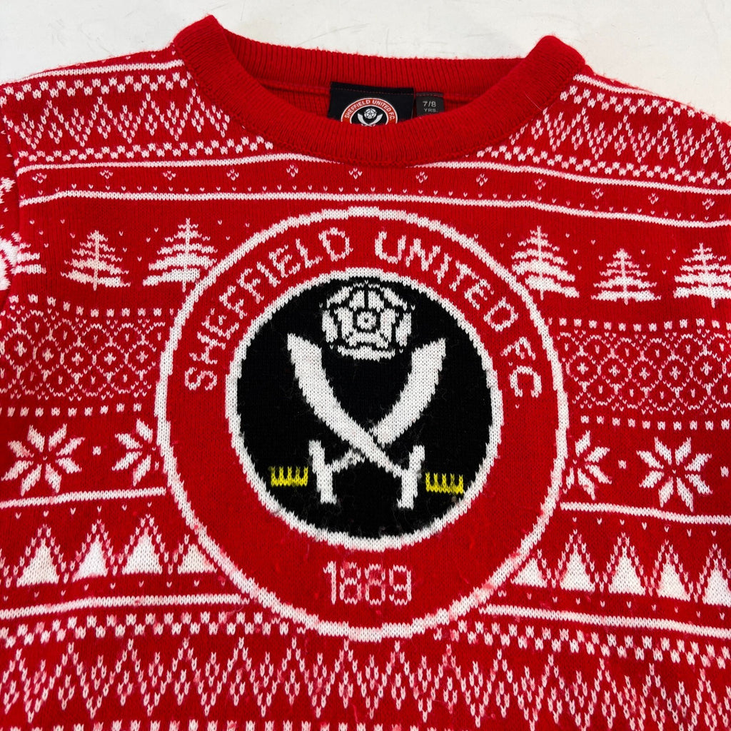 Sheffield United Kids Christmas Jumper Red size 7-8 years