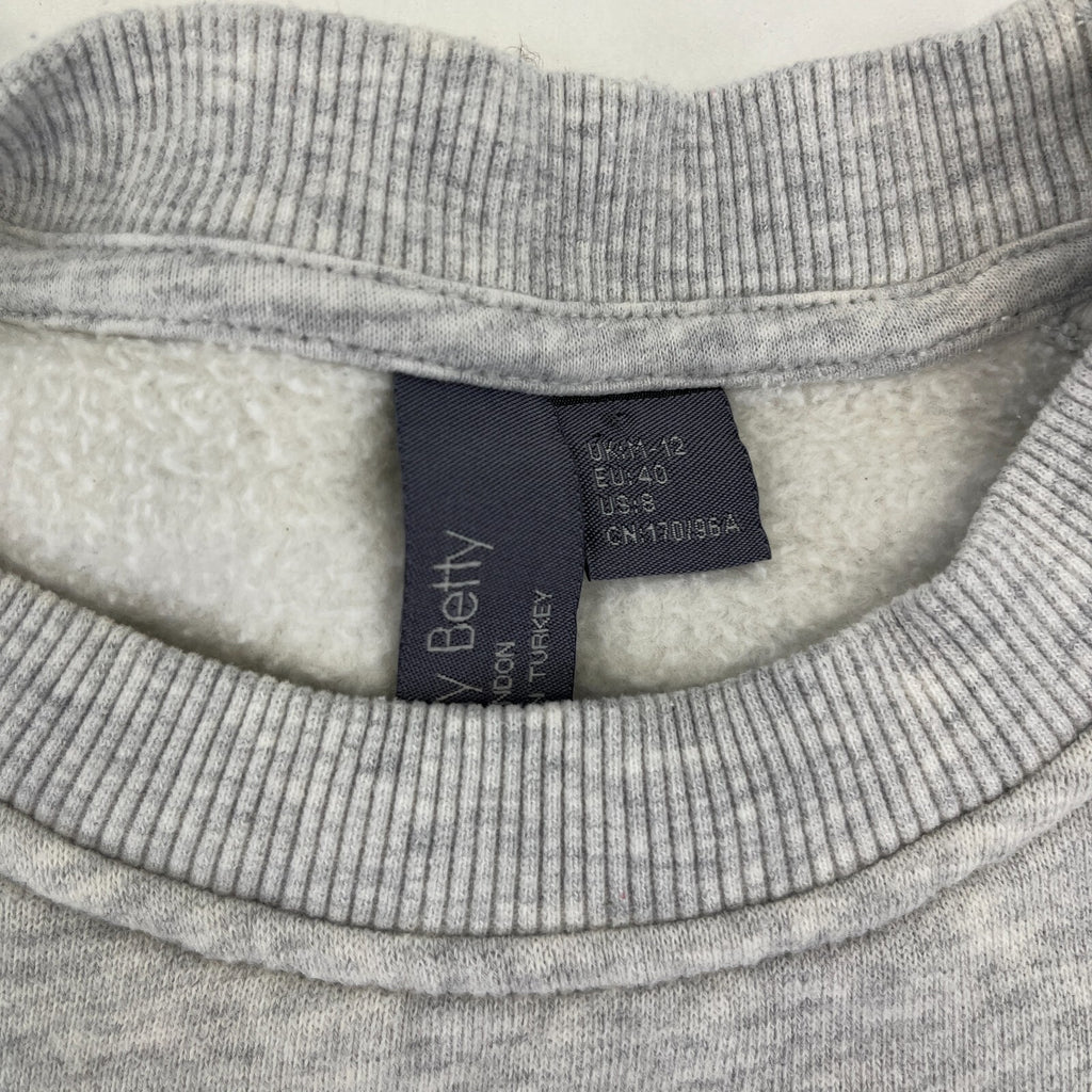 Sweaty Betty Premium Brushed Crew Neck Thick Sweatshirt Light Grey size M/12