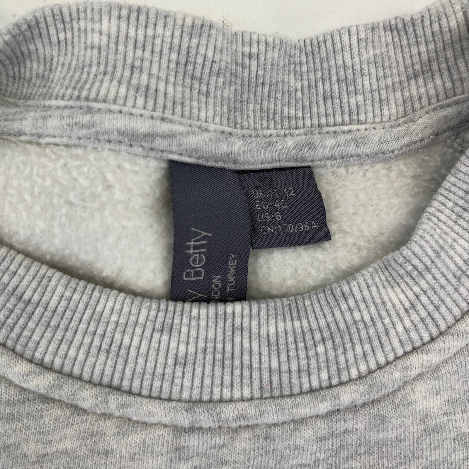 Sweaty Betty Premium Brushed Crew Neck Thick Sweatshirt Light Grey size M/12
