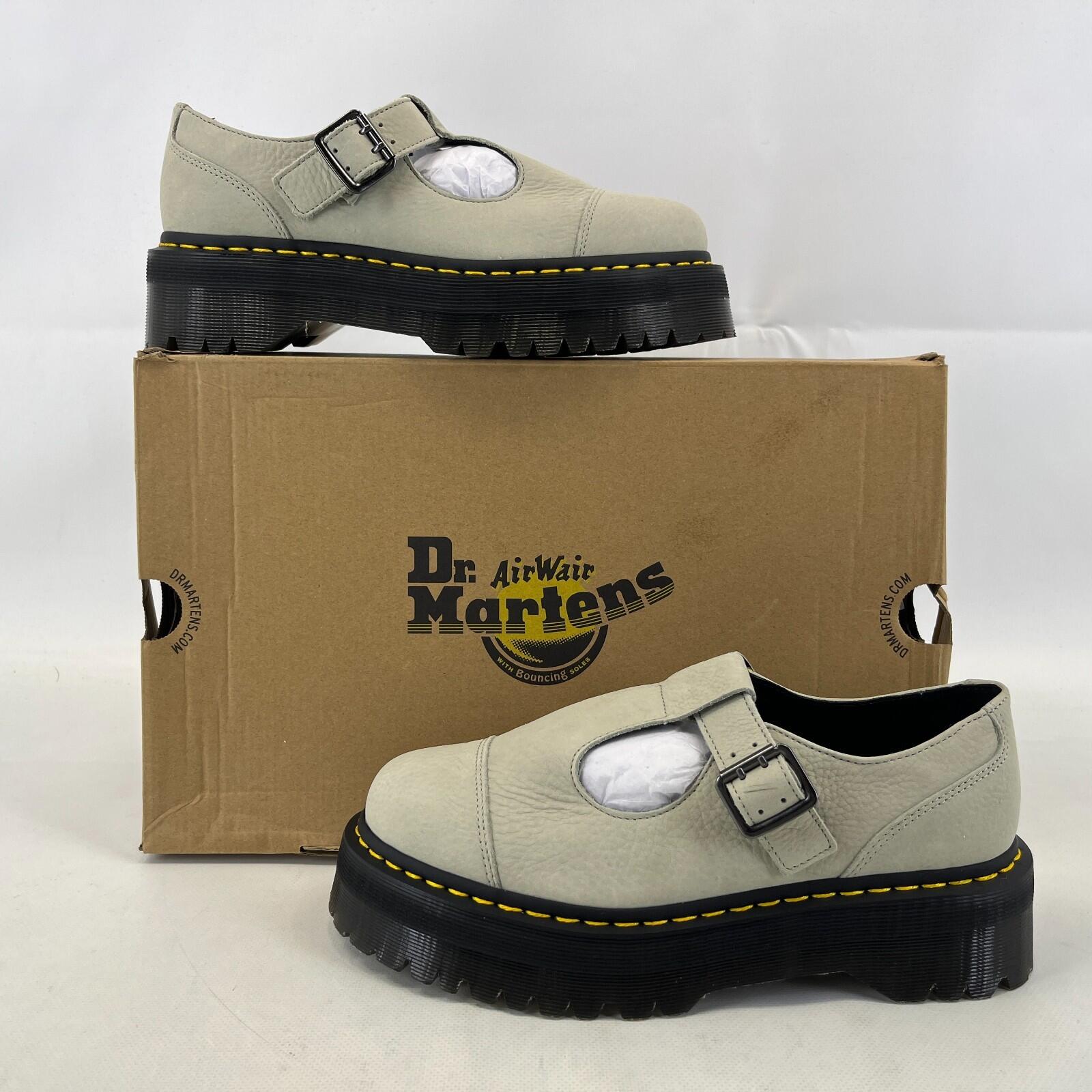 Dr. Martens Bethan Nubuck Leather Platform Mary Jane Shoes UK 8 EU42 Mint Green