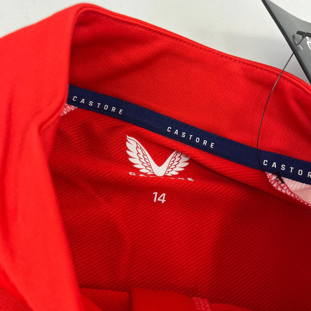 Rangers Castore Match Day Quarter Zip Top Womens size Medium Red Long Sleeve New