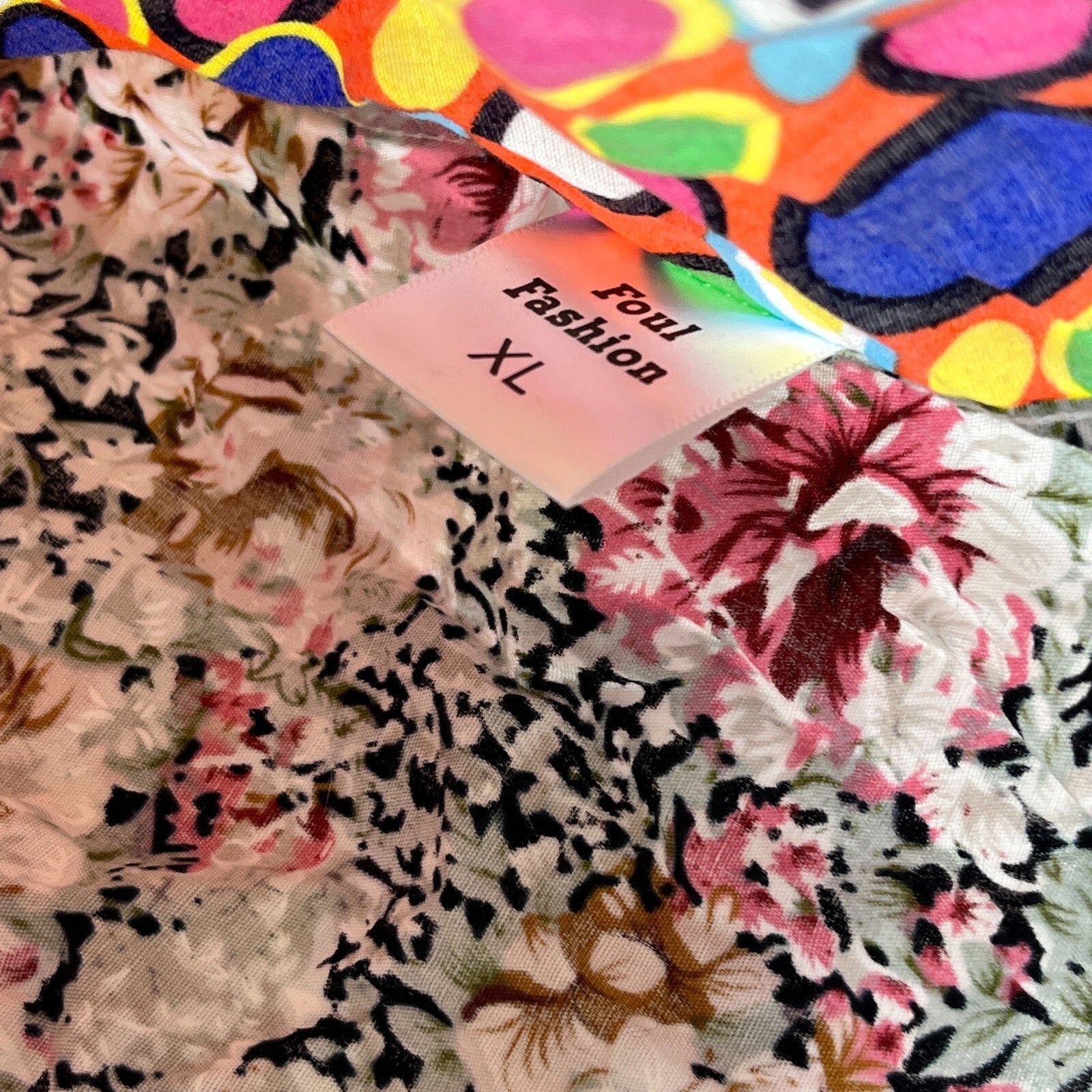 Foul Fashion Long Sleeve Shirt Mens size XL Multi Colour & Pattern Ugly Chic