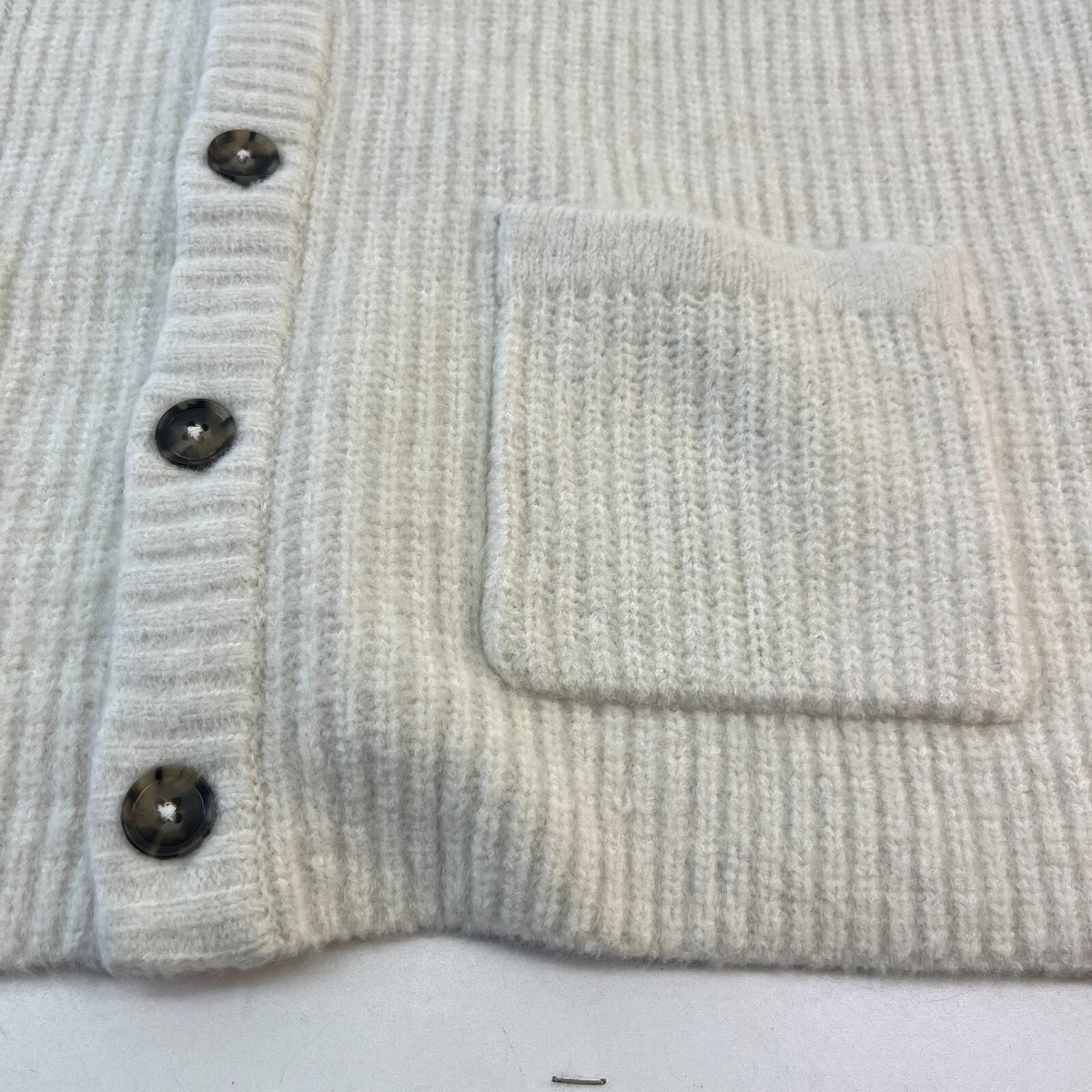 M&S Marks & Spencer Men's Luxury Cardigan XL Off White Ecru Cable Knit Wool Mix