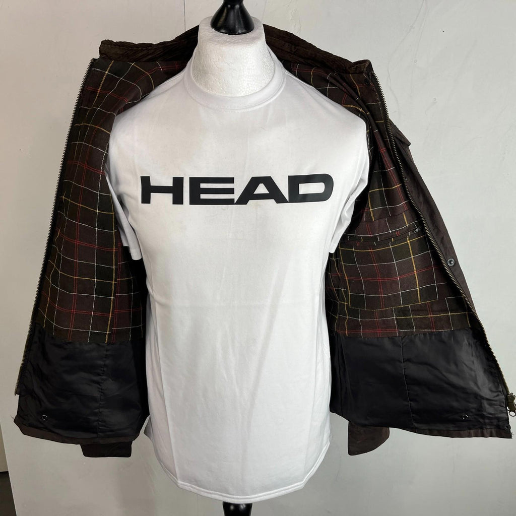 Mc Orvis Wax Jacket Women's size S Brown Country Coat with Corduroy Collar