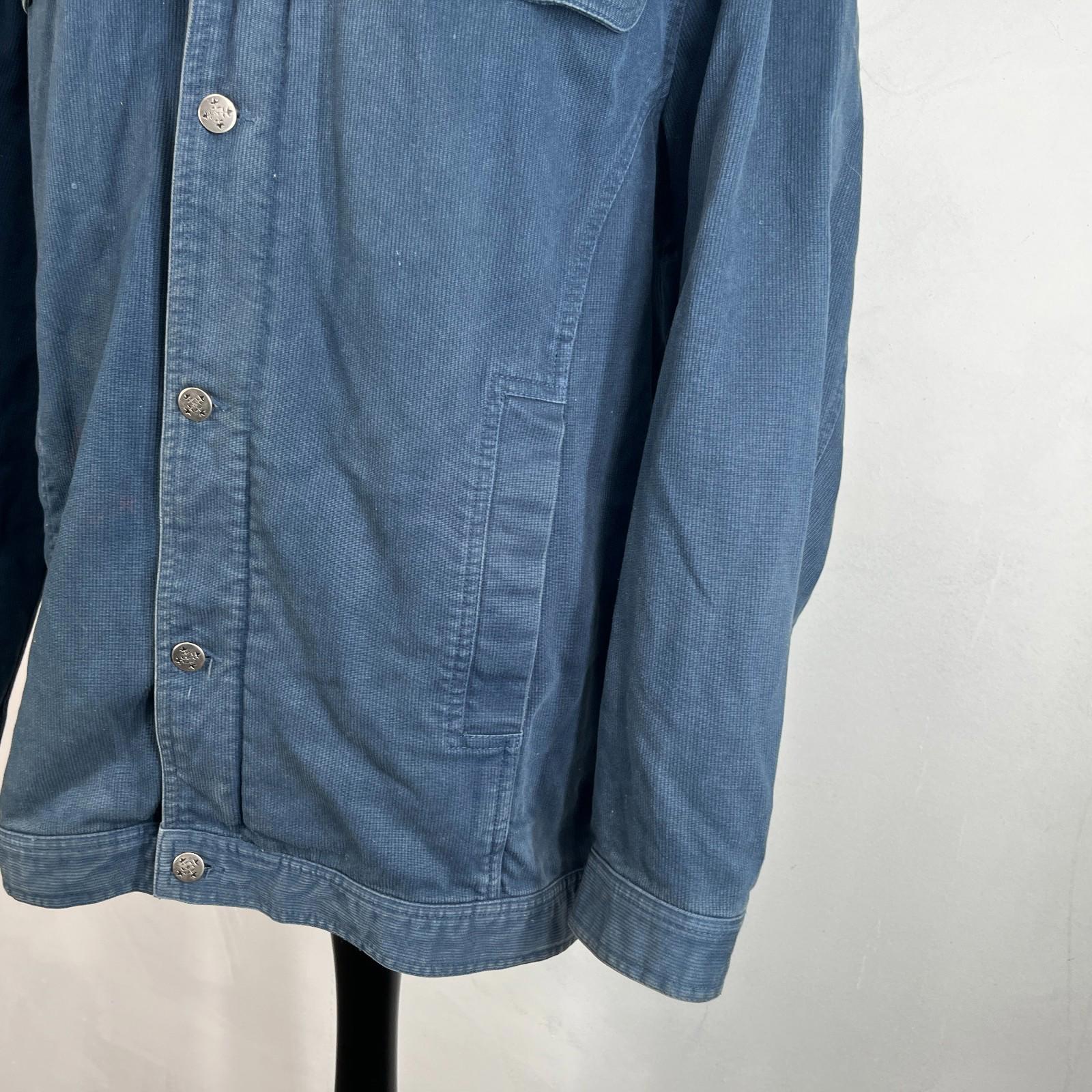 Oxbow Corduroy Trucker Chore Jacket US size L Blue Long Sleeve 100% Cotton