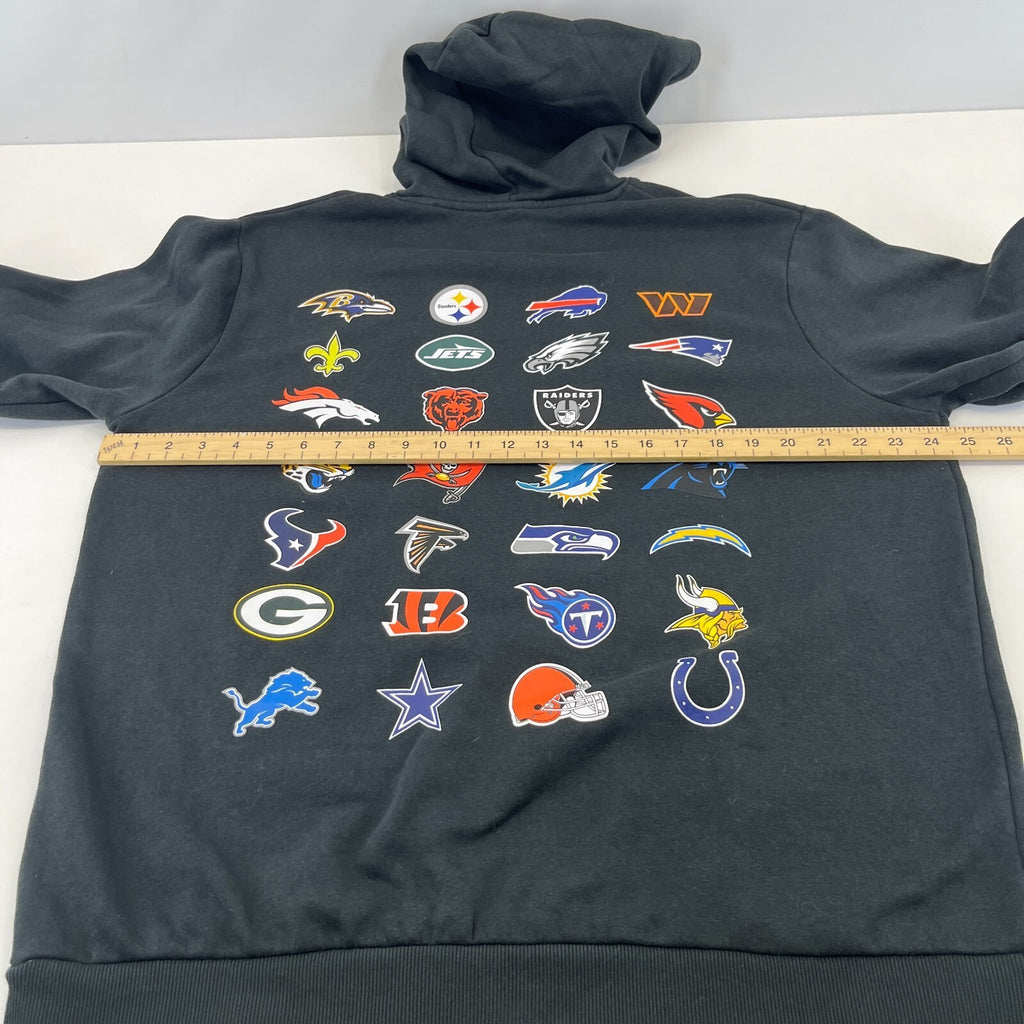 NFL Multi Teams League Hoodie with Back Print in Black Men's size XL