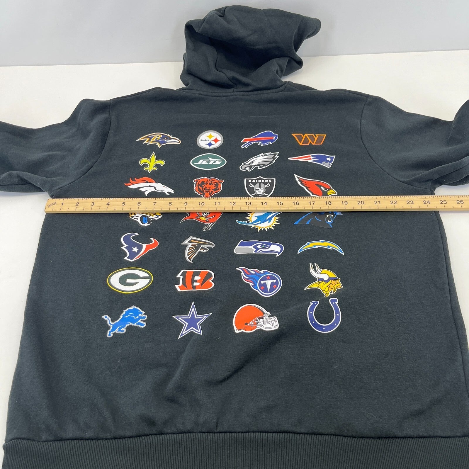 NFL Multi Teams League Hoodie with Back Print in Black Men's size XL