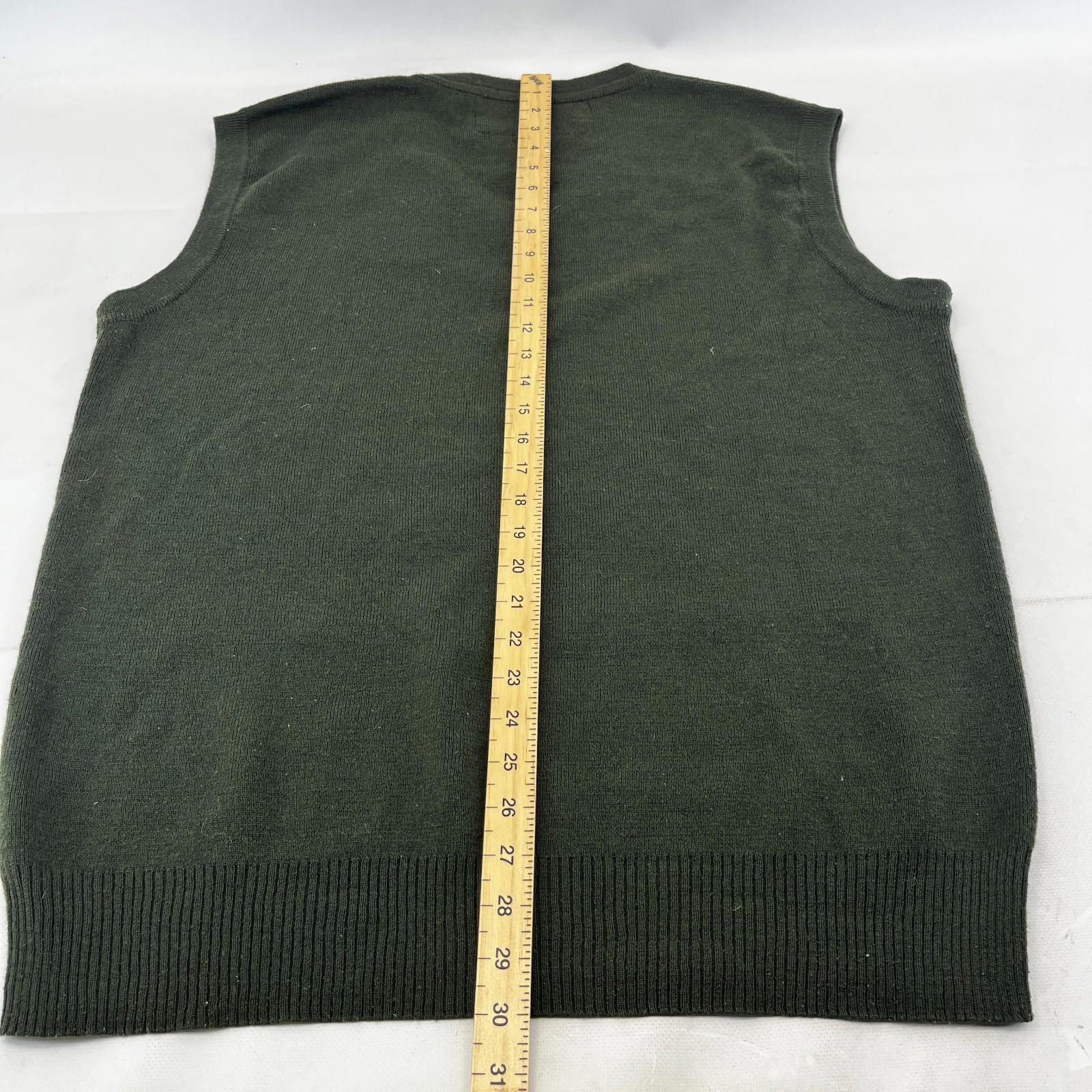 Rydale Men's Wool Blend Sleeveless Jumper Sweater Tank Top size 2XL Dark Green