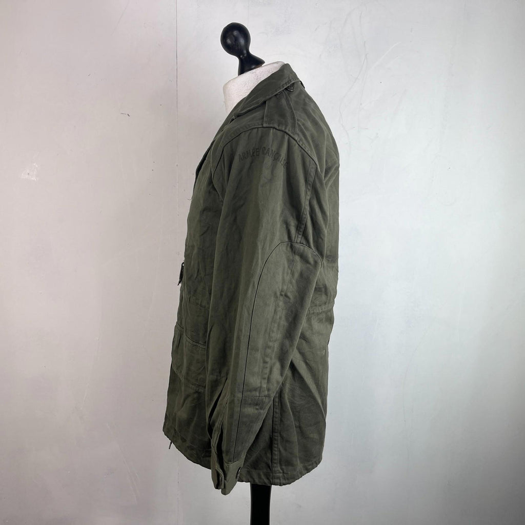 Vintage 1983 Socovet French Army Jacket Fatigue Smock Olive Green size 92C (M)
