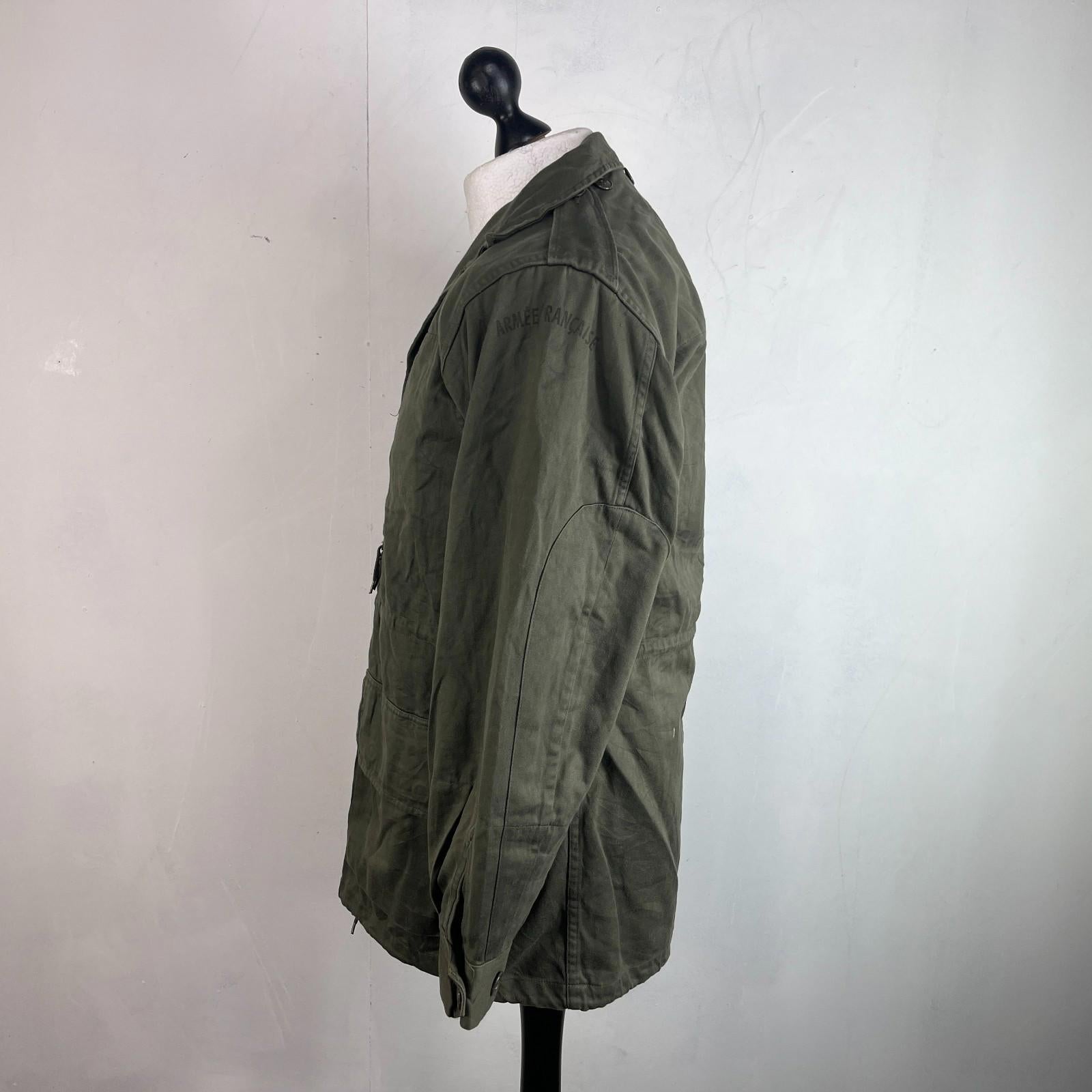 Vintage 1983 Socovet French Army Jacket Fatigue Smock Olive Green size 92C (M)