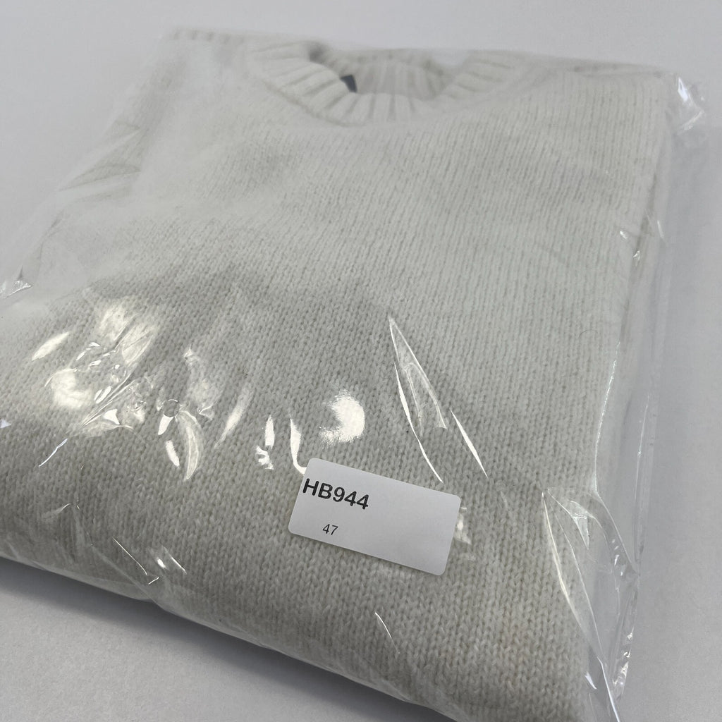 Sweaty Betty Alpine Wool Crew Neck Jumper Sweater in Lily White size S Alpaca