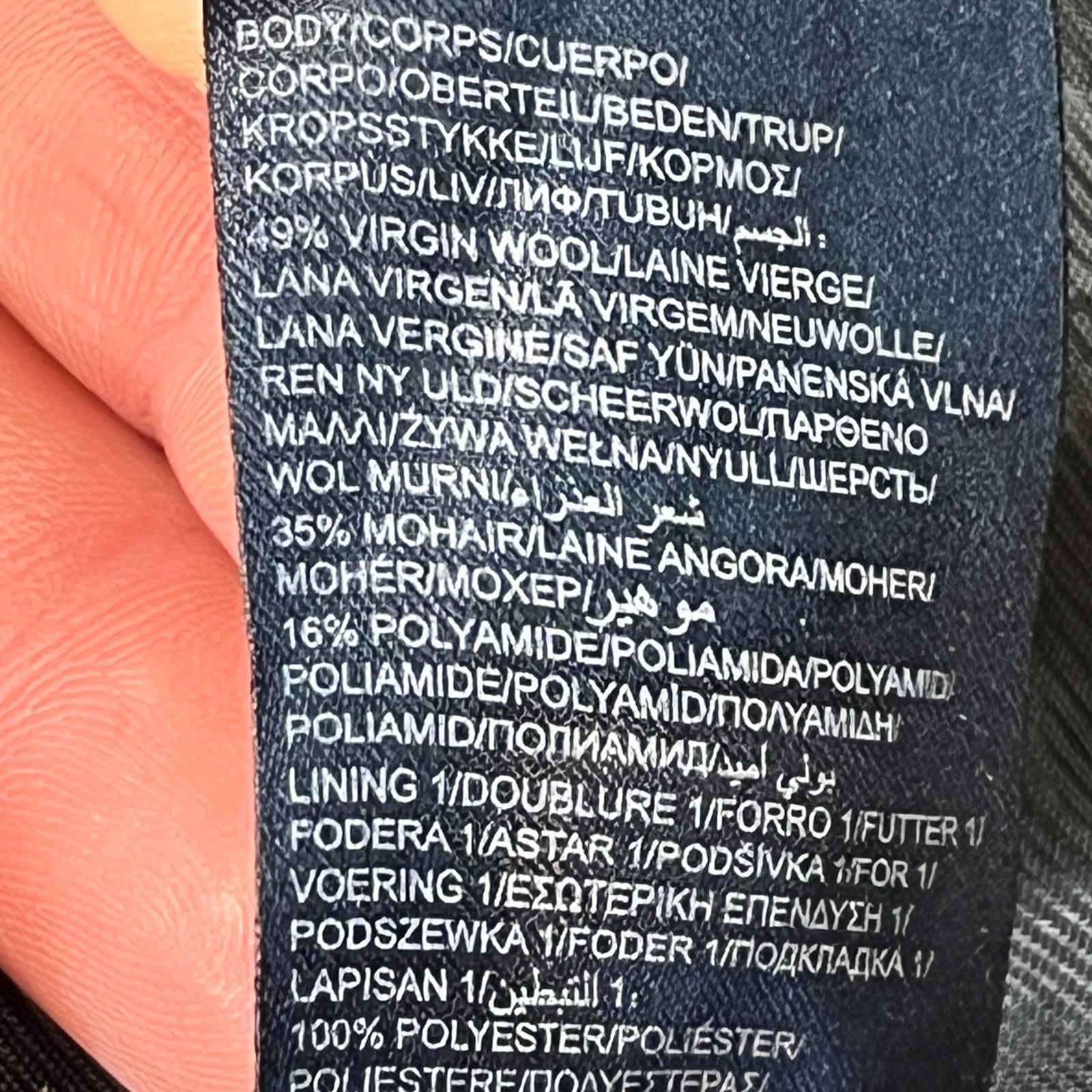 Tommy Hilfiger Women's Mohair Blend Coat Jacket size S Oversized Black