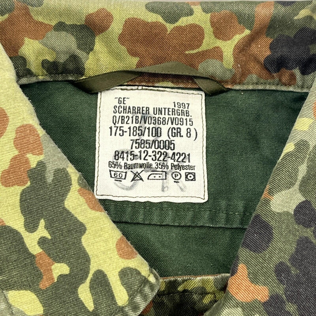 Vintage German Army Flecktarn Shacket Jacket size Gr.8 (UK 8) Military Camo