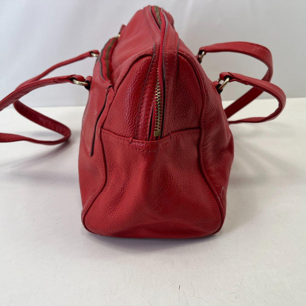 Genuine Vintage Radley Medium size Shoulder Bag Handbag Red Leather
