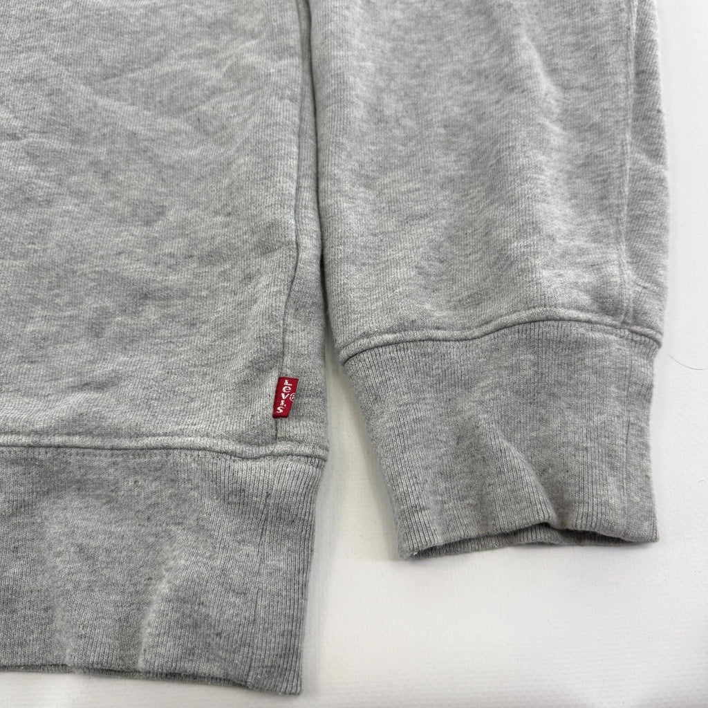 Vintage Levi's Strauss Co Women's Hoodie Grey Spell-Out Sweatshirt size Large