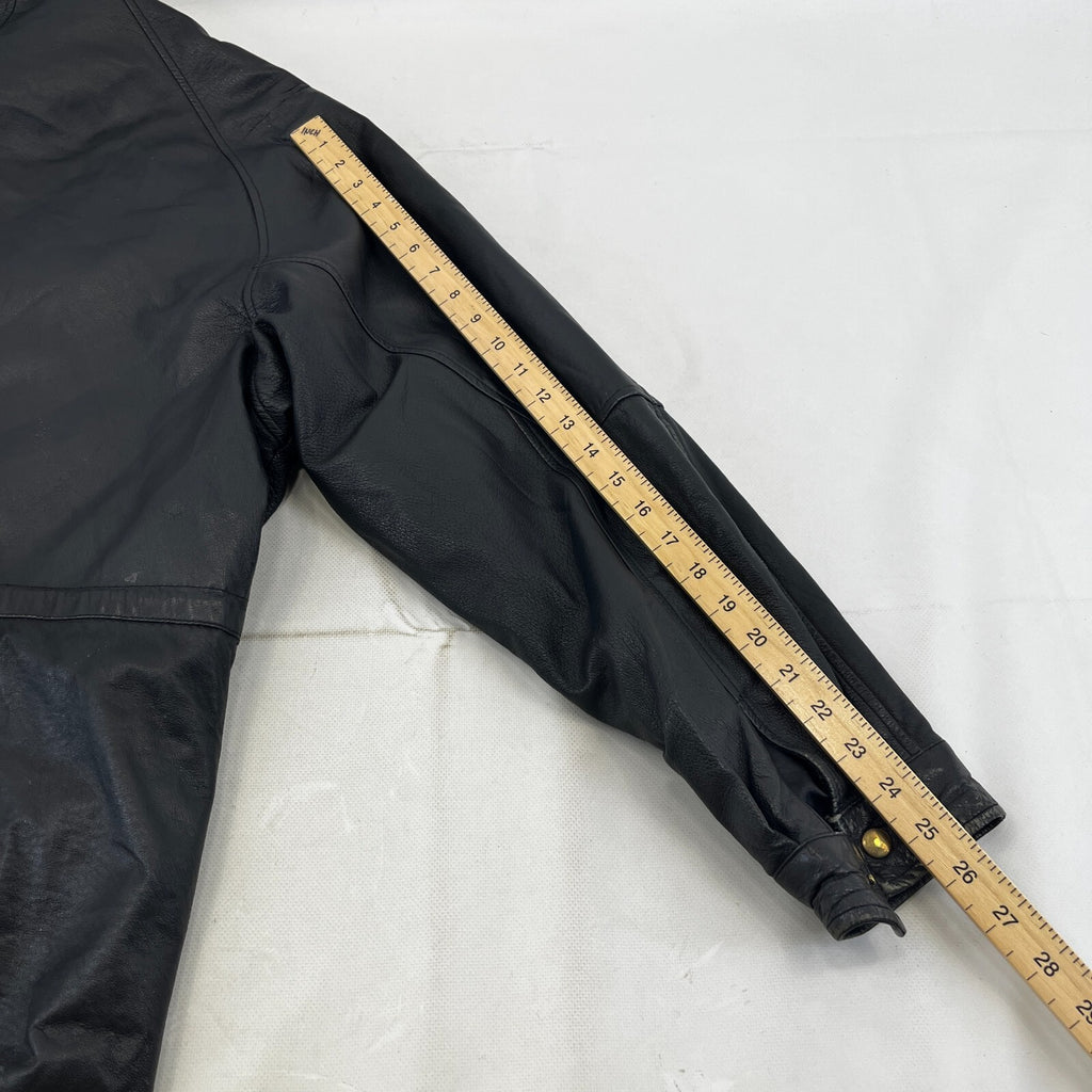 Paragon Mens Mid Length Leather Jacket Coat size XL in Black