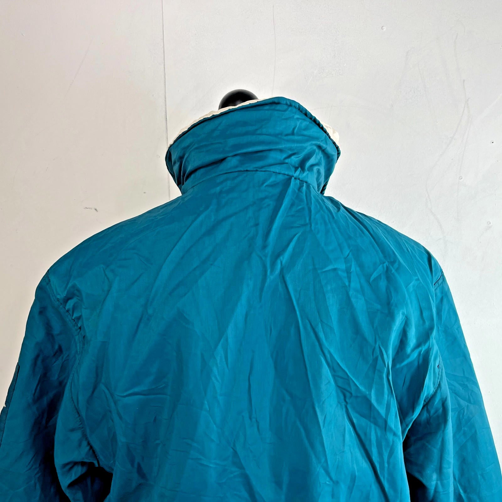 Helly Hansen Mens Vintage Reversible Sailing Jacket size M Teal Green & White