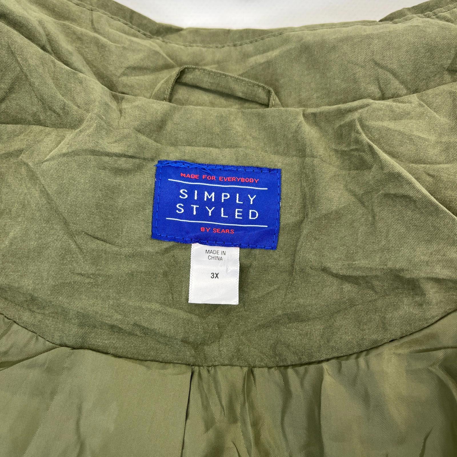 Sears Vtg Distressed Look Military Trench Coat Olive Green Belted - Women's 3XL