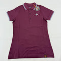 Trojan Records Women's Short Sleeve Polo Shirt in Burgundy Maroon Red size 8