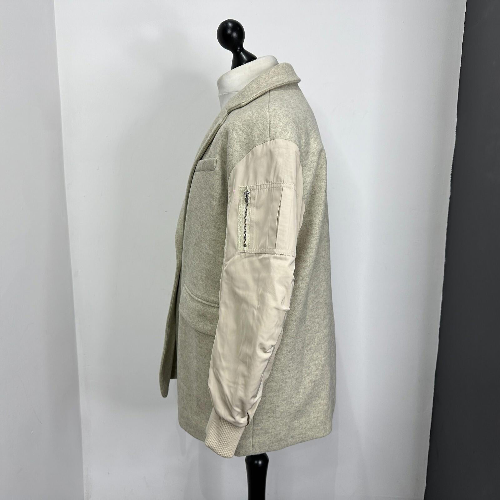 Nasty Gal Oversized Coat Jacket in Cream UK size 10 - Quilt Lined & Super Soft