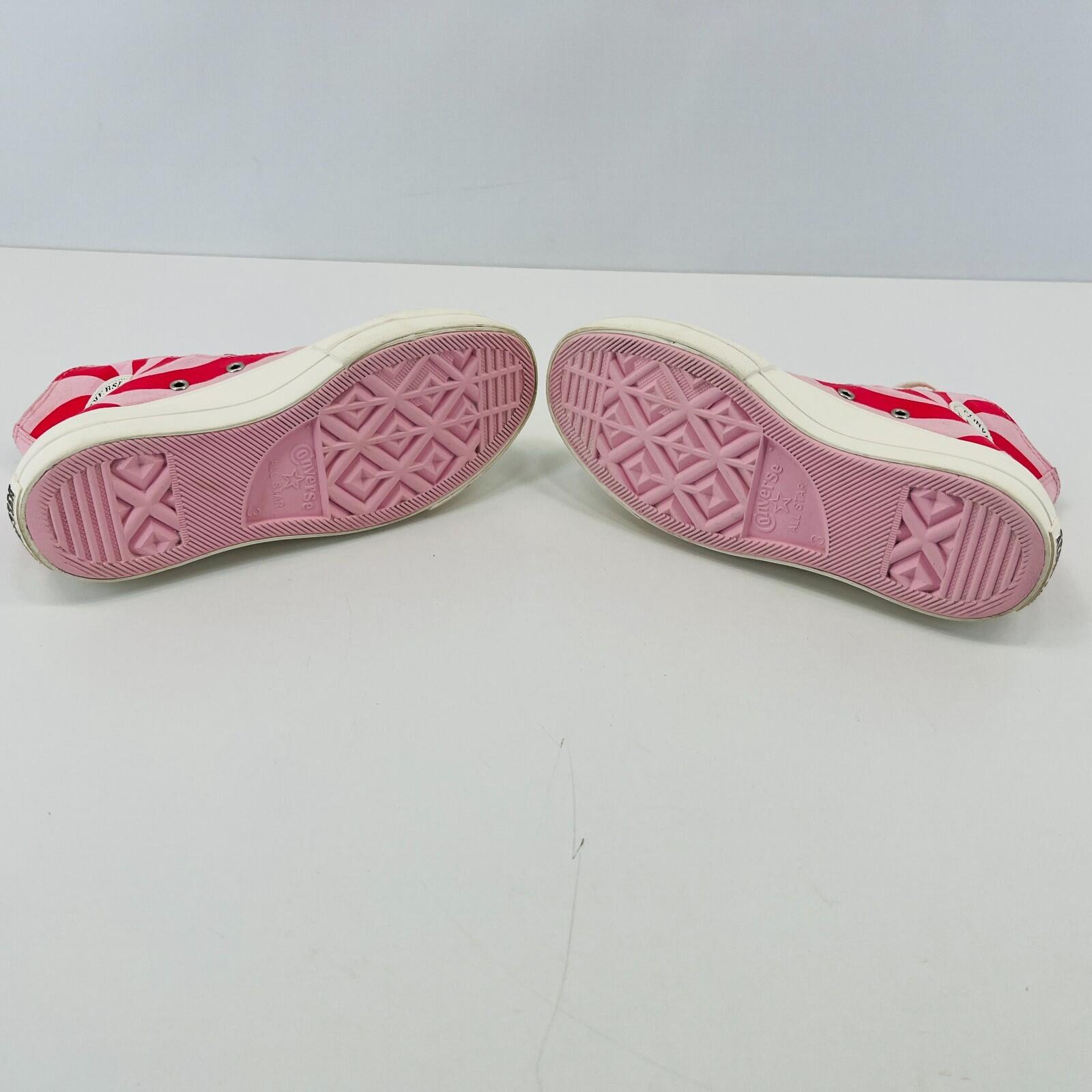Converse All Star Chuck Taylor Hi-Top Pink/Red Strawberry Swirl Trainers UK 3