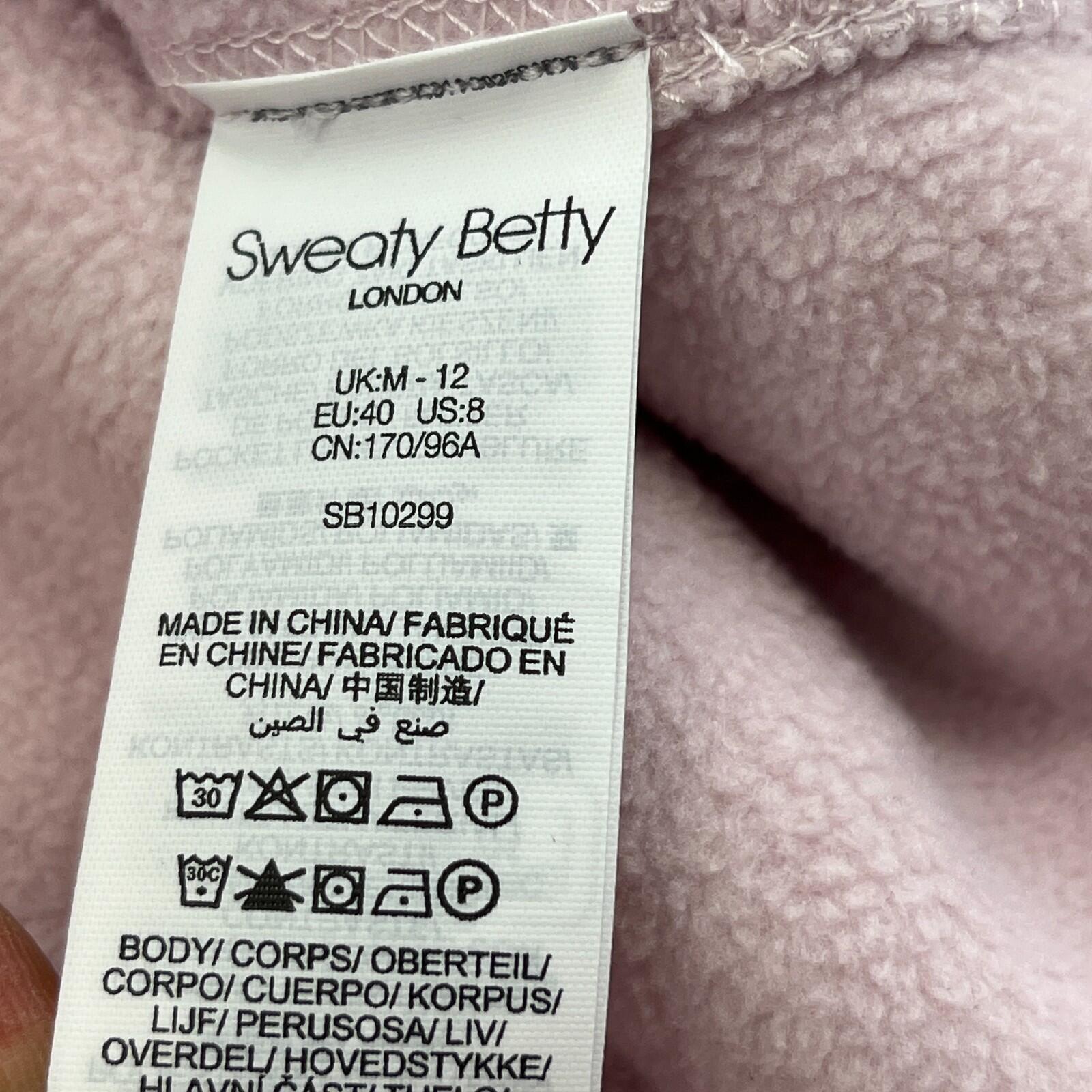 Sweaty Betty Plush Frost Pink Heavy Fleece Long Sleeve Half Zip Size M/12