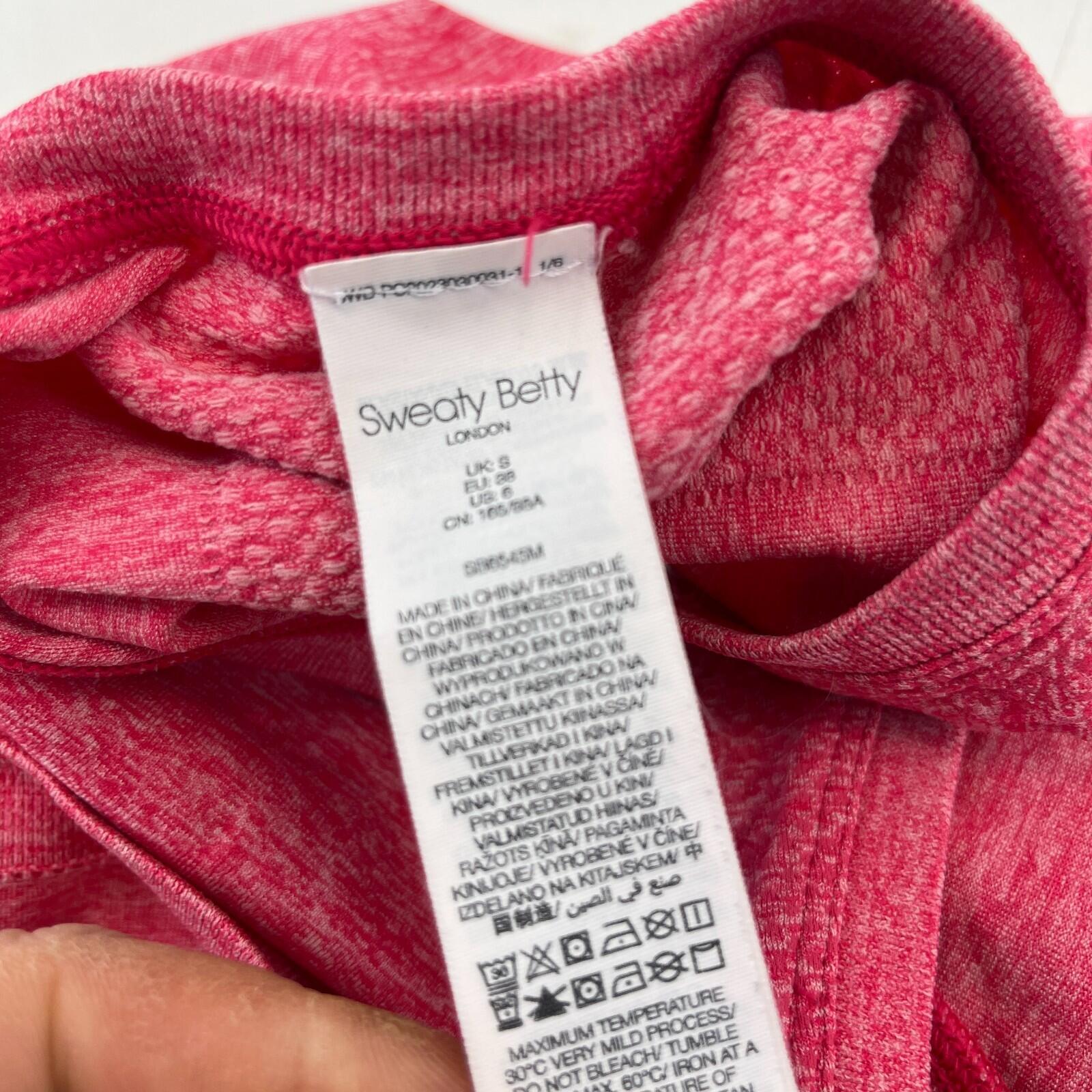 Sweaty Betty Seamless Top Athlete Gym Workout Vest Top Pink Size Small S