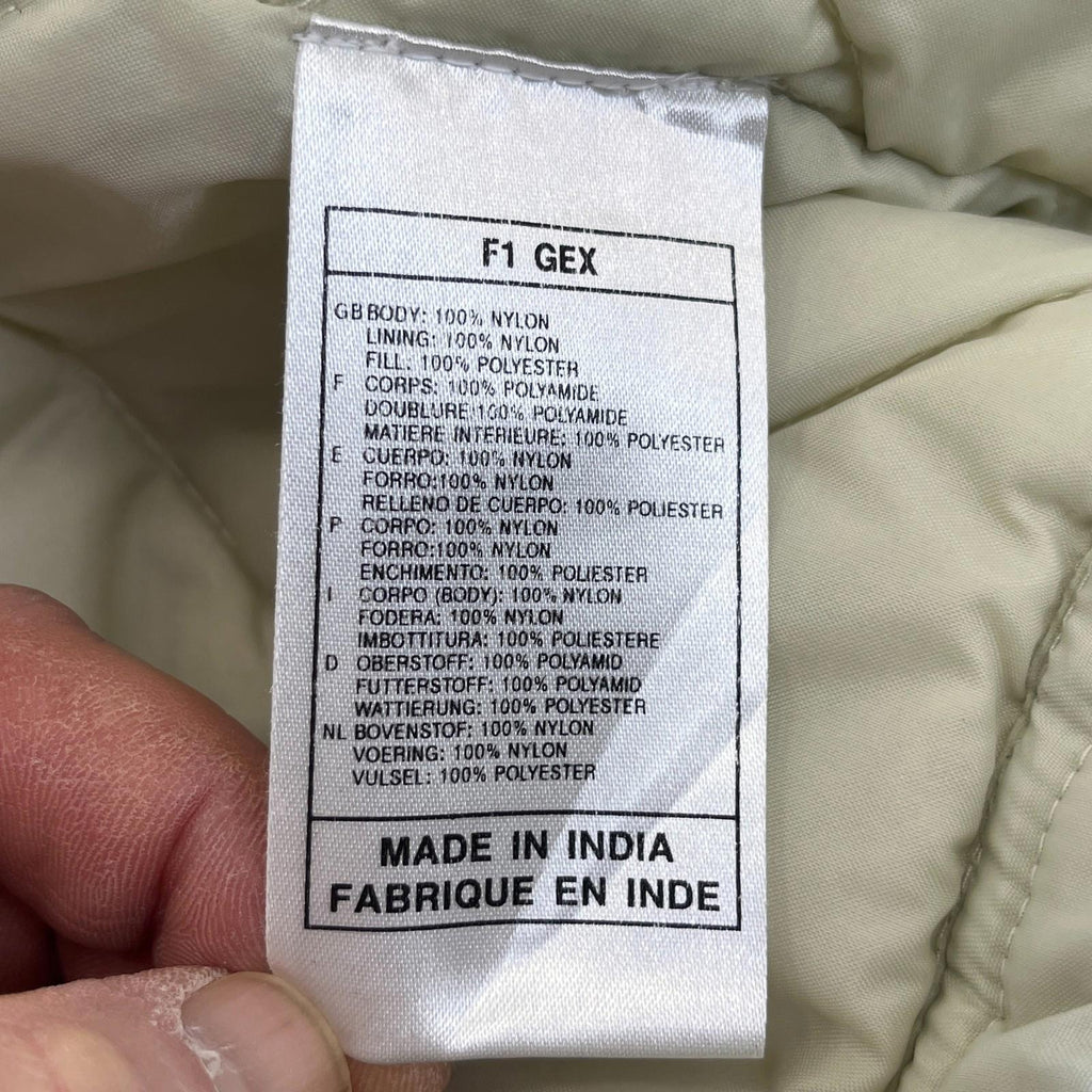 Nike Jacket Men's Quilt Lined Insulated Coat with Removable hood in Cream size M