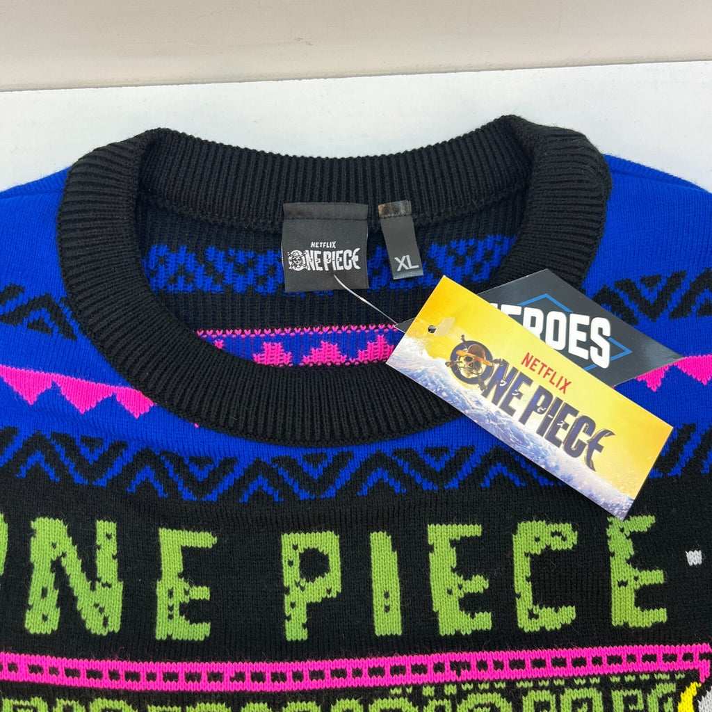 One Piece Luffy Christmas Jumper Men Women Xmas Anime Cosplay Pullover size XL