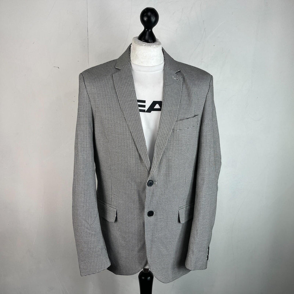 Ben Sherman Men's Black & White Houndstooth Blazer Jacket Men's size 44R