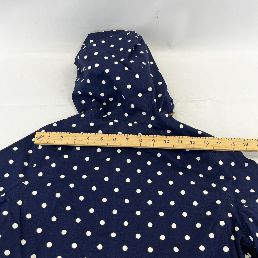 Joules Coast Polka Print Waterproof Jacket Breathable Blue Raincoat UK size 8