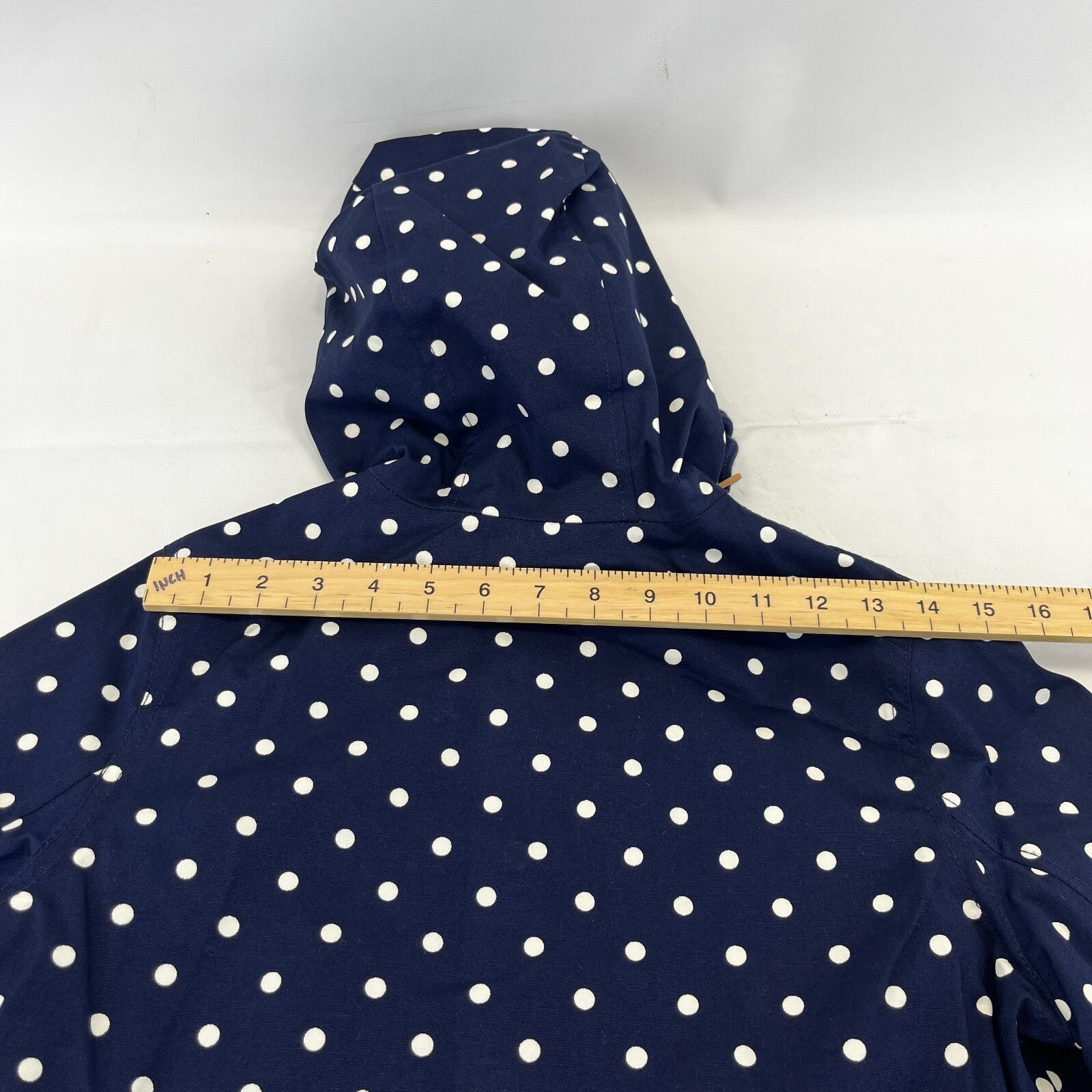 Joules Coast Polka Print Waterproof Jacket Breathable Blue Raincoat UK size 8