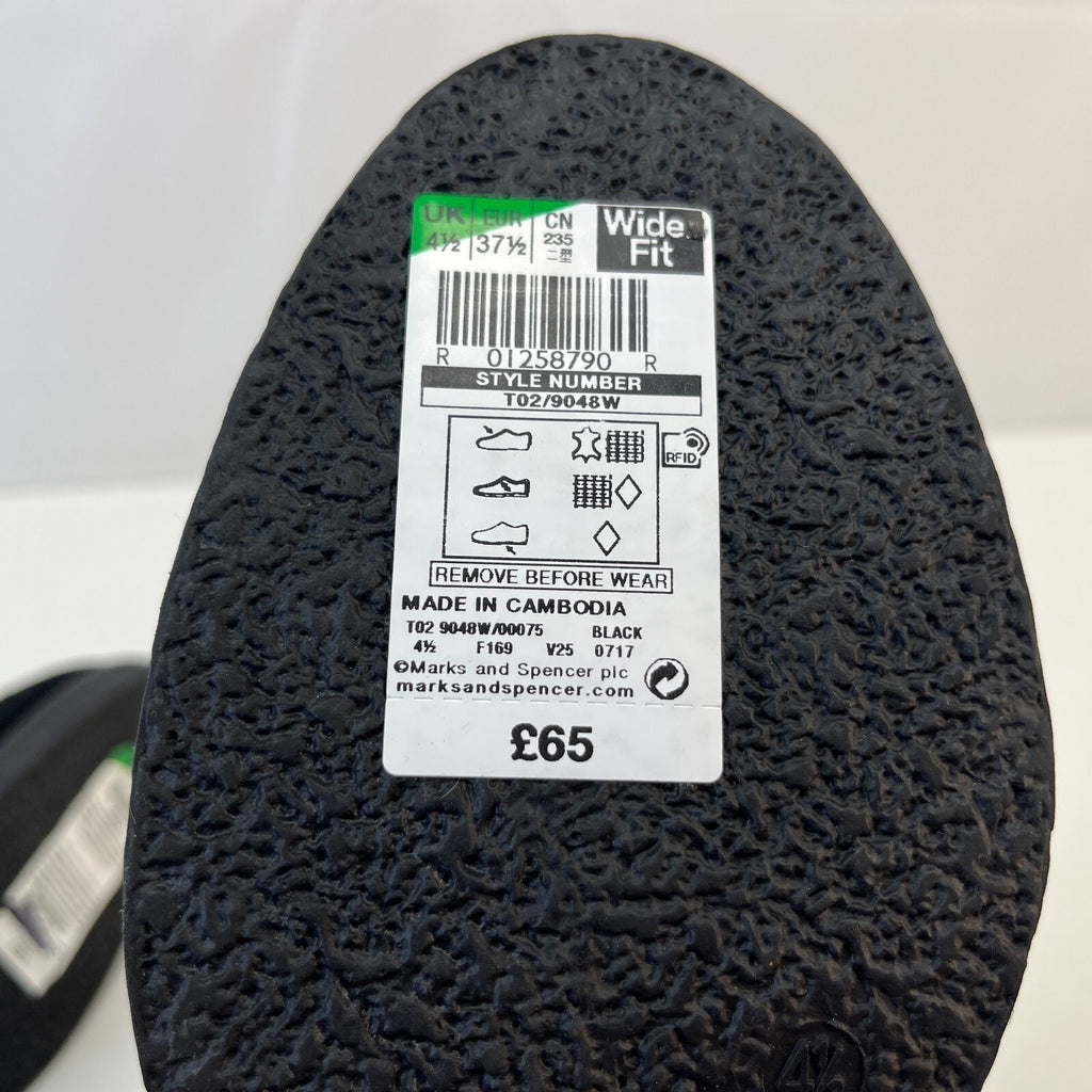 M&S Footglove Wide Fit Suede Leather Ankle Boots w/ Fur Collar UK 4.5 RRP £65.00