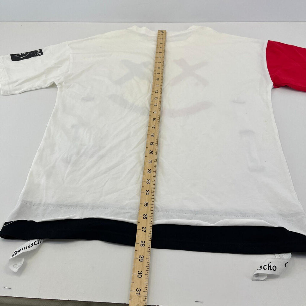 Bemcsho Oversized Punk T Shirt with Straps Skater size Medium Relaxed in White