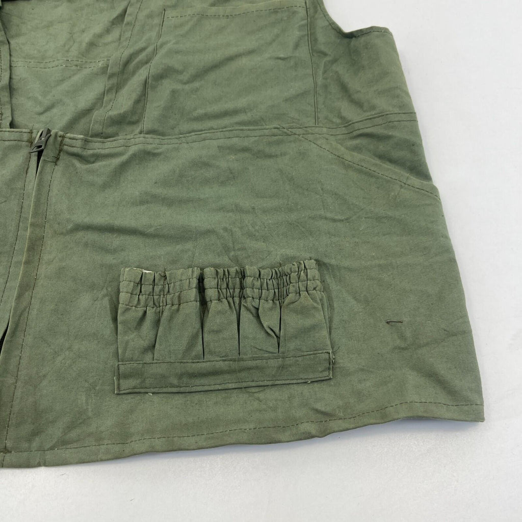 French Waistcoat Gilet Shooting Vest Olive Green Fishing Gamekeeper size Large