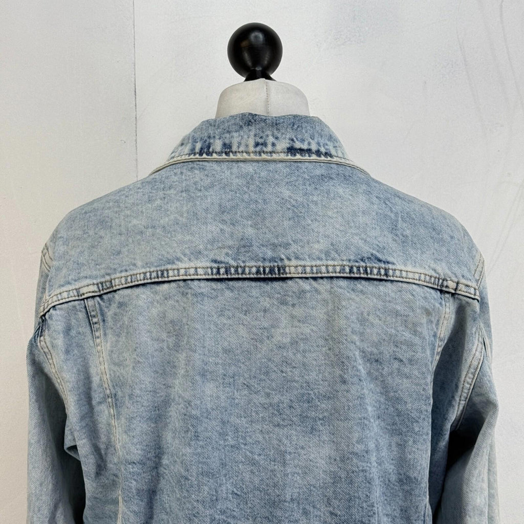 Vintage Rocawear Denim Jacket Bleach Wash Men's XL Hip Hop Y2K