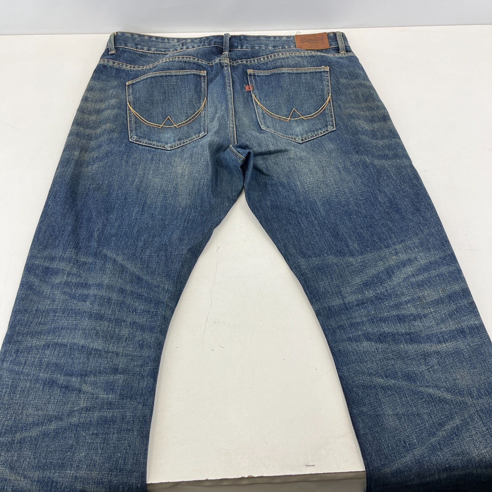 SuperDry Loose Straight Leg Blue Jeans W36" L32" Button Fly