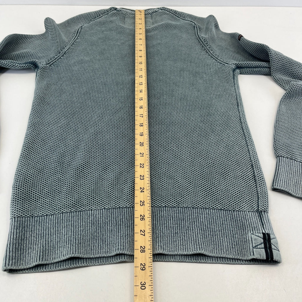 Superdry Mens Grey Waffle Knit Sweater 100% Cotton Pullover size M