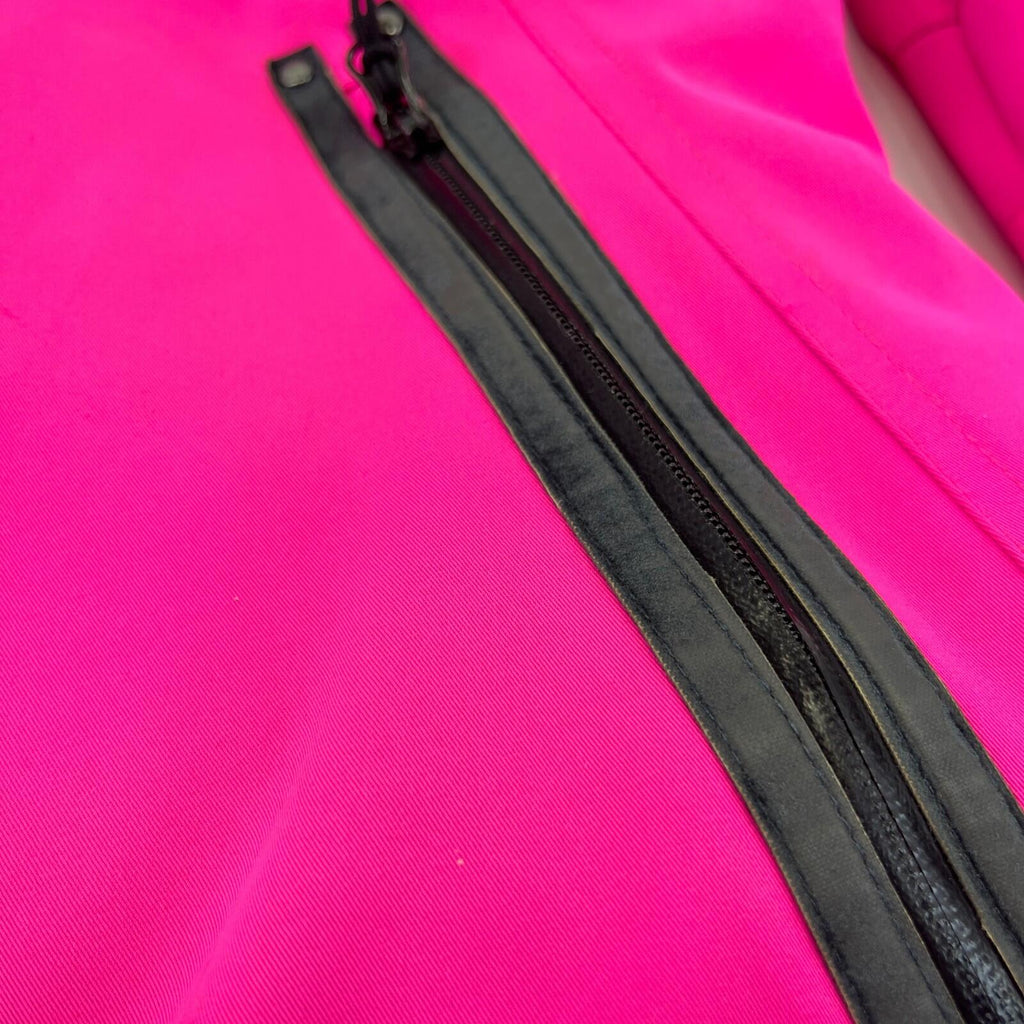 Degre 7 Women's Ski Jacket in Bright Pink with Faux Fur Fringe Hood size 38/S
