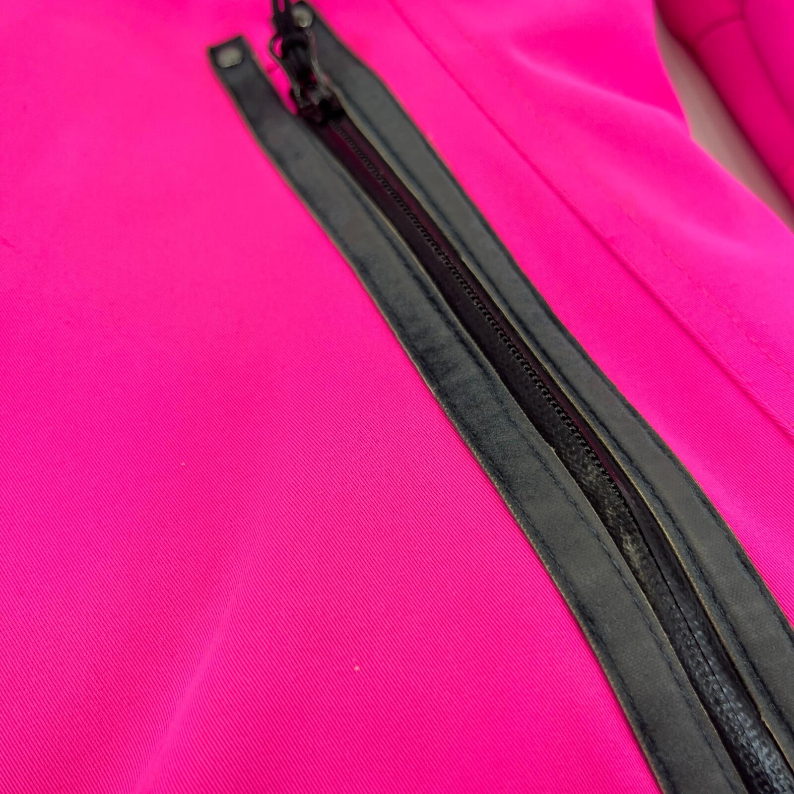 Degre 7 Women's Ski Jacket in Bright Pink with Faux Fur Fringe Hood size 38/S